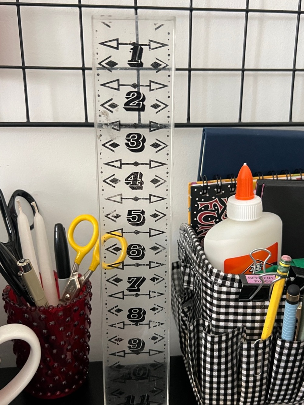 Clear Acrylic Ruler Tower -  Desk Accent
